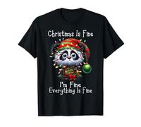 Christmas Is Fine I'm Fine Grumpy Xmas Panda Bear Maglietta