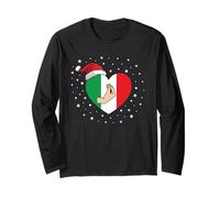 Christmas Italian Hand Gesture Italy Flag Italiano Santa Hat Maglia a Manica