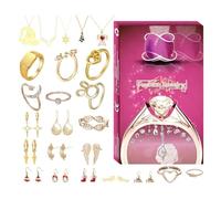 Christmas Jewelry Advent | 24 Days Wrist Jewelry for Women Set with Advent Countdown Calendar Ring, Holiday Collection for Girls Ladies Wives Mothers Girlfriends Winter Party Favor