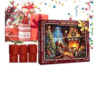 Christmas Jigsaw Puzzle, 1008 Piece Santa Countdown Calendar For Adults | Festive Santa Artwork Daily Puzzle Activity 1008 Pieces Fun Countdown Challenge For Teens Adults Families Collectors Home