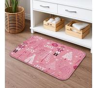 Christmas Joy Tappetino da bagno ad asciugatura rapida, schiaccianoci Winter Wonderland Tappetino da doccia assorbente, antiscivolo, in flanella, lavabile, per bagno, WC, decorativo, 50 x 81 cm
