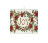Christmas Joy - Tappetino scolapiatti per bancone della cucina, tappetino assorbente per scolapiatti con motivo floreale rosso, in microfibra, stile vintage, per bar, 40,6 x 45,7 cm
