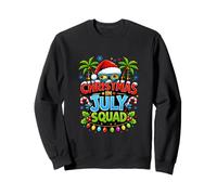 Christmas July Squad Summer Santa Hat Sunglasses Palm Tree Felpa