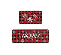 Christmas Kitchen Mat, Set Of 2 Non Slip Thick Kitchen Rugs And Mats for Floor Comfort Standing Mats for Kitchen, Sink, Office, Laundry
