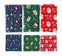 Christmas Kitchen Towels Santa & Tree | Festive Dish Towels With Santa, Gingerbread & Tree Designs, Ideal For Kitchen, Bathroom, Farmhouse, Apartment, Restaurant, Hotel, Bar, Cooking, Baking &