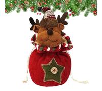 Christmas Knitted Doll Bags - Fabric Storage Bags, Reusable Holiday Wrapping Pouches, Cute Design, Cotton Material | Festive Style with Drawstring Closure for Treats Favors Packaging Kids Boys