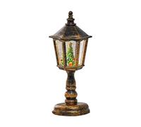 Christmas Lantern - Black Christmas Snow Globe - Hexagonal Cone Winter Table Lamp | Scene Props LED Snow Globe Lantern | Bedside Lamp Glitter Decor | snowglobes Decoration For Bedroom Nursery Room