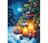 Christmas Lantern in Magical Forest Puzzle 1000 Pezzi Collezione Multicolore Paesaggi Fairy Tale Cute Animal Classici Rompicapo Per Amanti Del Puzzle Adulti Regalo Festa Aziendale 1000 PCS