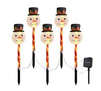 Christmas Lantern Markers for Gardens | Set di 5 luci a LED solari | Waterproof Christmas Garden Lights for Outdoor Decoration | Ideal for Yard and Landscape Enhancement