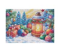 Christmas Lantern Snow Scene Puzzle 300 Pezzi Per Regalo Di Festa Della Mamma Cartone Di Alta Qualità Paesaggi Floreali Per Decorazione Domestica Qualità Premium Made 300 PCS/40x28cm