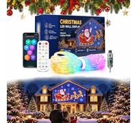Christmas LED House Net & Smart Outdoor Wall Curtain Light 400 RGB (2mx3m) | Curtain Fairy Lights 400 RGB LEDs, App & 32-Key Remote, 6 Dynamic Modes, Music Sync, Timer & Memory for Christmas Decor