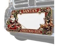 Christmas Licence Plate Frame - Iron | Festive Car Tag Holder