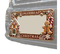 Christmas License Plate Frame Decorative Christmas Metal Auto Holiday C Tag