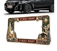 Christmas License Plate Frame Decorative Christmas Metal Auto Holiday C Tag