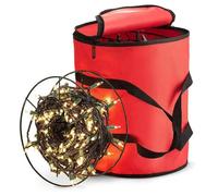 Christmas Light Storage Bag, Oxford Lights Storage Holder, 12.2x14.57 Inches Heavy Duty Container with Zipper, Sturdy Organizer for Wrappers Extension Cords Wreaths Garland Decorations Women Holiday