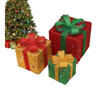 Christmas Light Up Boxes | Glowing Outdoor Decor for Holiday Celebrations | Regolabile Layout Decorative Lights for Your Home, Garden, and Festive Gatherings | Enhance Your Seasonal Decor