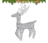 Christmas Light Up Deer - 35x25x8cm Weather-Resistant Anti-Rust Glitter Seasonal Decoration | Artistic Gold Accents Pre-Lit Glitter Standing Deer | For Indoor Outdoor Front Yard Lawn Garden Porch