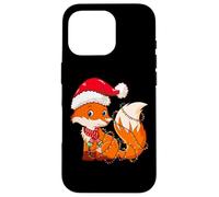 Christmas Lights Fox Wearing Xmas Hat - Cute Funny Fox Lover Custodia per iPhone 16 Pro