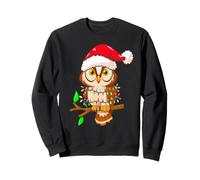 Christmas Lights Owl Wearing Xmas Hat - Cute Owl Lover Kids Felpa