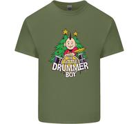 Christmas Little Drummer Boy Maglietta Uomo Cotone Manica Corta Girocollo