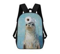 Christmas Llama with Red Hat-1 - Zaino per la scuola, stampa 3D, per bambini, alla moda, casual, ideale per viaggi e scolari, Style-11, 17"