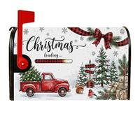 Christmas Loading - Coperture magnetiche per cassetta postale a forma di | Fiocco scozzese di bufalo, copertura per cassetta delle lettere, pini, fiocchi di neve invernali, barra di progresso di
