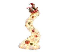 Christmas Magic Trail Lampada da Muro, LED Caldi Bianco | Luce da Muro a Forma di Treno: locomotiva rossa e vagoni seguono un binario curvo, stile neve decorazioni natalizie parete