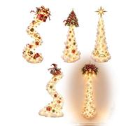 Christmas Magic Trail Lampada da Muro, LED Caldi Bianco | Luce da Muro a Forma di Treno: locomotiva rossa e vagoni seguono un binario curvo, stile neve decorazioni natalizie parete