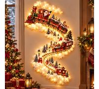 Christmas Magic Trail Wall Light - LED Cascading Wall Decor，1PC-A | Festive LED Hanging Decor,Warm White 3D Space Saving,Sparkling Snow Effect Seasonal Ambiance for Train Nativity Setups