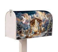 Christmas Mailbox Cover - Nativity Scene Mailbox Covers, Rain Protection Festive Religious Mail Box Cover, Christmas Nativity Magnet Mail Box Covers | For Suburban Farmhouse Park Curb Side