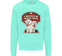 Christmas Maltese Divertente Santa Paws Xmas Uomo Sweatshirt Jumper