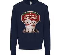 Christmas Maltese Divertente Santa Paws Xmas Uomo Sweatshirt Jumper