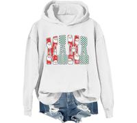Christmas Mama Hoodie Mama Claus Felpa da donna Merry Christmas Mom Shirt, bianco, 3XL