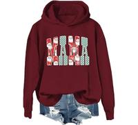 Christmas Mama Hoodie Mama Claus Felpa da donna Merry Christmas Mom Shirt, Porpora, XXL