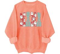 Christmas Mama Sweatshirt Mama Claus camicie per le donne Merry Christmas Mom Shirt, Arancia Hami, XL