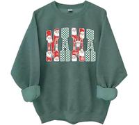 Christmas Mama Sweatshirt Mama Claus camicie per le donne Merry Christmas Mom Shirt, Verde, XL