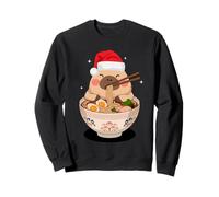 Christmas Men Women Kids Cute Capybara Eating Ramen Noodles Felpa
