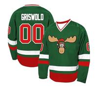 Christmas Merch Clark Griswold #00 Hockey Jersey X-Mas Movie V-collo Manica Lunga Donna Uomo Felpa Atletica, a02, XL