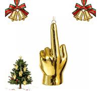 Christmas Middle Finger Ornament Funny Golden Middle Finger Hanging for Xmas Tree, Perfect Naughty Adult Gag Gift for Coworkers, Friends, or Holiday Parties. (1pcs)