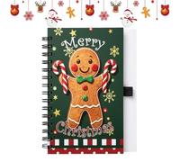 Christmas Mini Notebooks, A6 Spiral Notepad, Holiday Lined Notebook 50 Page | Christmas Spiral Design, A6 Lined Notepad with Pen Loop and 50 Pages, for Home Classroom Meeting Office Study Travel Party