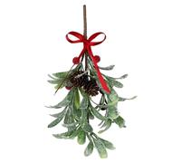 Christmas Mistletoe, Artificial Mistletoe Decoration, Fake Mistletoe Rami, Mistletoe With Pine Cones, Mistletoe Red Berries, Winter Home Decoration, 10.63 Inches Mistletoe, Holiday Mistletoe Decor