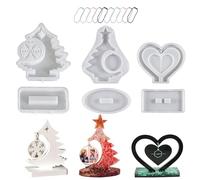 Christmas Molds - 6 Pack Reusable Silicone Molds | Snowflake, Tree, and Heart Designs, Ideal for Crafts, Home Decor, Christmas, Fall, and Halloween Parties