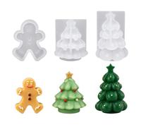 Christmas Molds for Candles | 3 Pieces Funny Gingerbread Man DIY Making | C