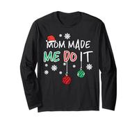 Christmas Mom Made Me Do It Funny Xmas Match Ragazzi Ragazze Bambini Maglia a Manica