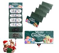 Christmas Money or Gift Card Holder with 10 Slots Surprise Christmas Xmas Gift Card Holder, Xmas Money Cards with Envelopes, for Santa Cash Supplies (Green-2)