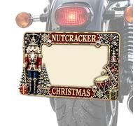 Christmas Motorcycle License Plate Frame, 7"×4" Winter Xmas Decorative