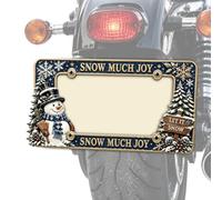 Christmas Motorcycle License Plate Frame, 7"×4" Winter Xmas Decorative