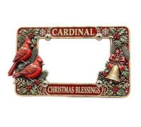 Christmas Motorcycle License Plate Frame, 7"×4" Winter Xmas Decorative