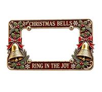 Christmas Motorcycle License Plate Frame, 7"×4" Winter Xmas Decorative