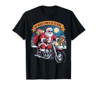 Christmas Motorcycle Rider Santa Cool Holiday Vibes Maglietta